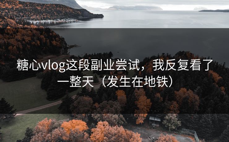 糖心vlog这段副业尝试，我反复看了一整天（发生在地铁）