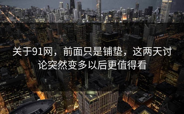 关于91网，前面只是铺垫，这两天讨论突然变多以后更值得看