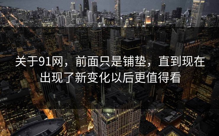 关于91网，前面只是铺垫，直到现在出现了新变化以后更值得看